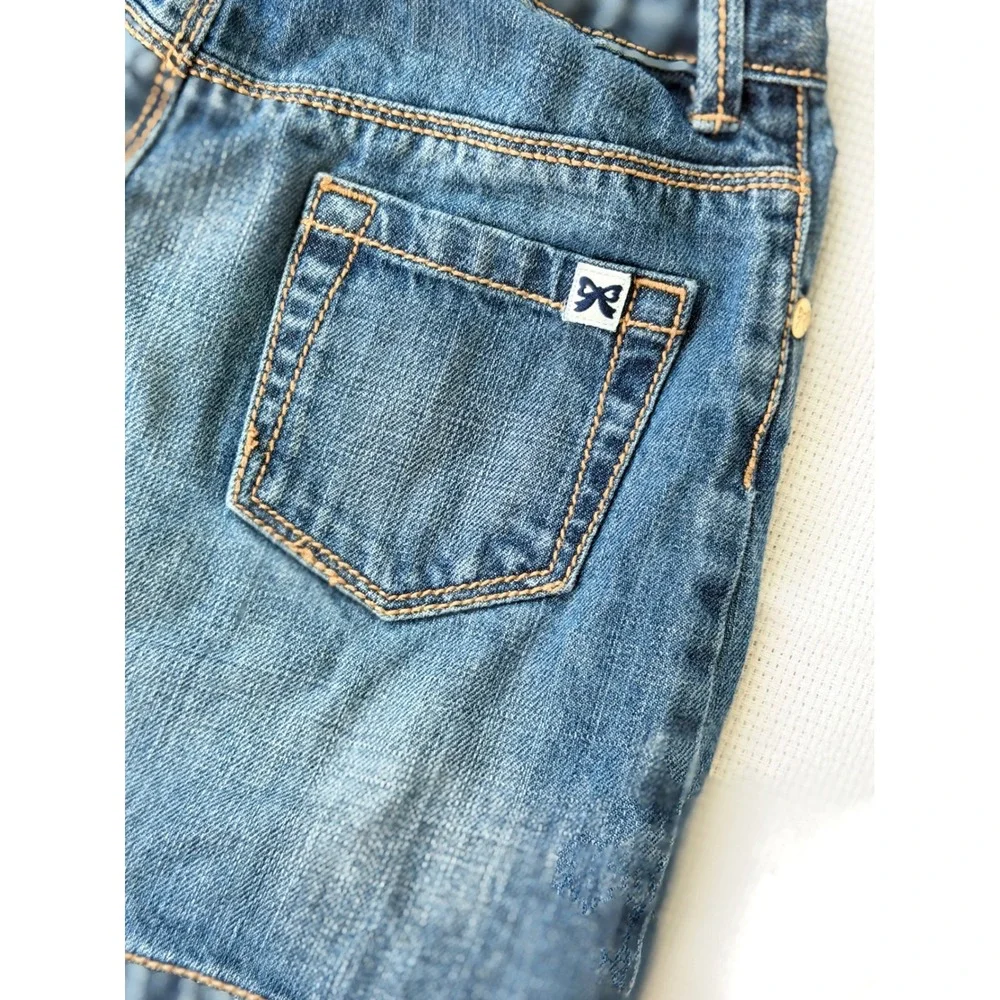 Gymboree Girls Medium Wash Denim Mini Skirt Adjustable Waist Size 6